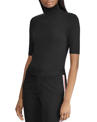 black skin tight turtleneck