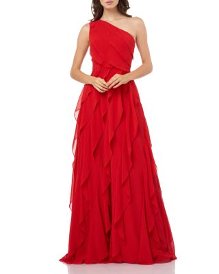 Carmen marc valvo one shoulder dress hotsell