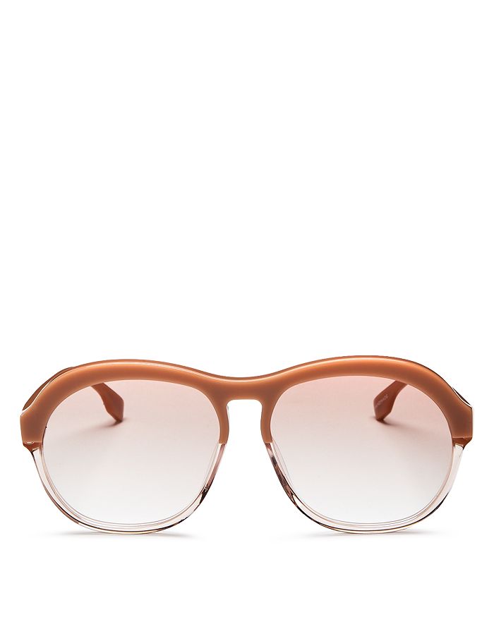 Le Specs Unisex Burnout Aviator Sunglasses, 58mm In Rose Ginger/tan Gradient