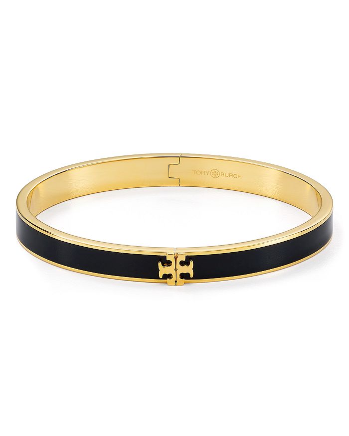 Tory Burch Kira Cuff Bracelet In Tory Gold/black