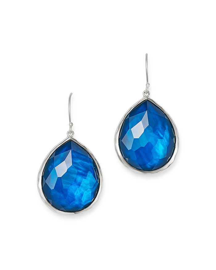 Ippolita Sterling Silver Rock Candy Wonderland Teardrop Earrings In Ultramarine In Blue/silver