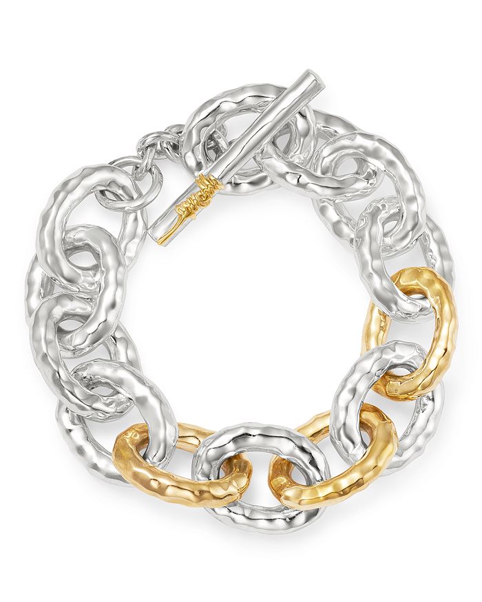 Shop Ippolita Sterling Silver & 18k Yellow Gold Chimera Bastille Bracelet In Gold/silver