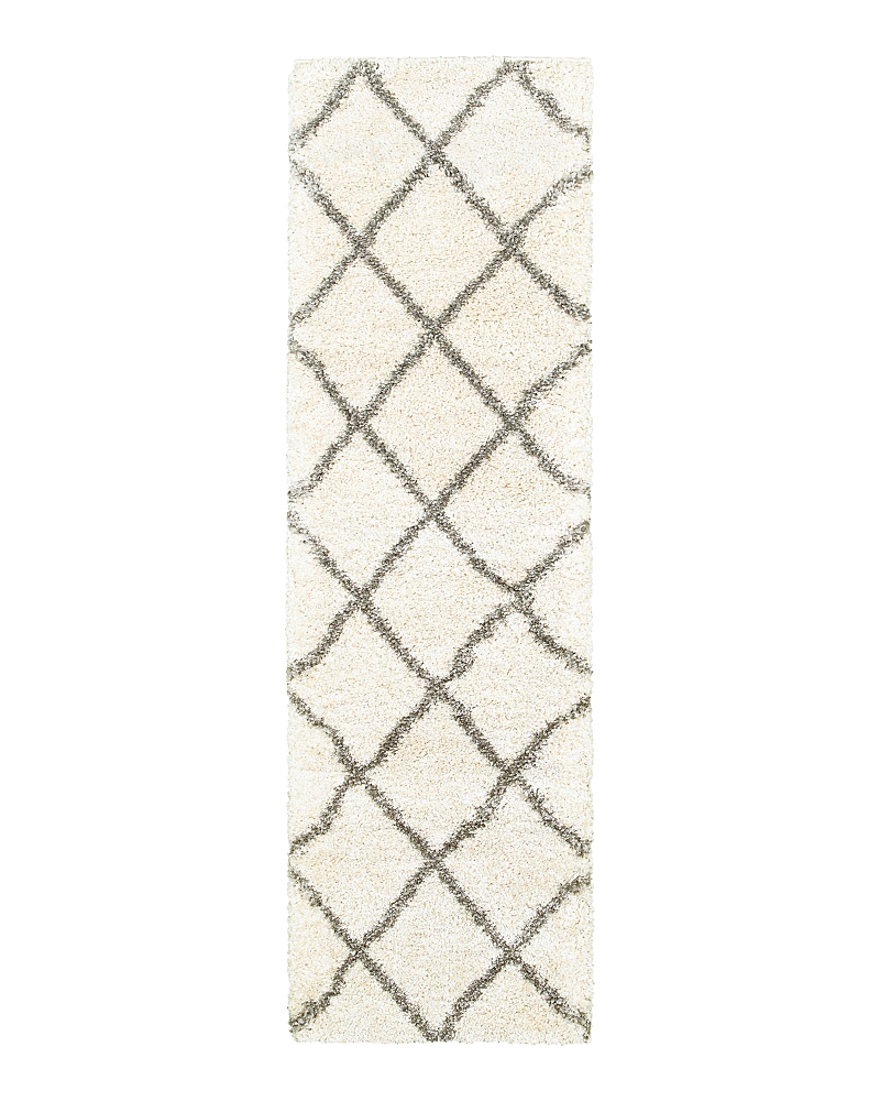 Oriental Weavers Henderson Shag 90 Runner Rug, 2'3 X 7'6 In Ivory/gray