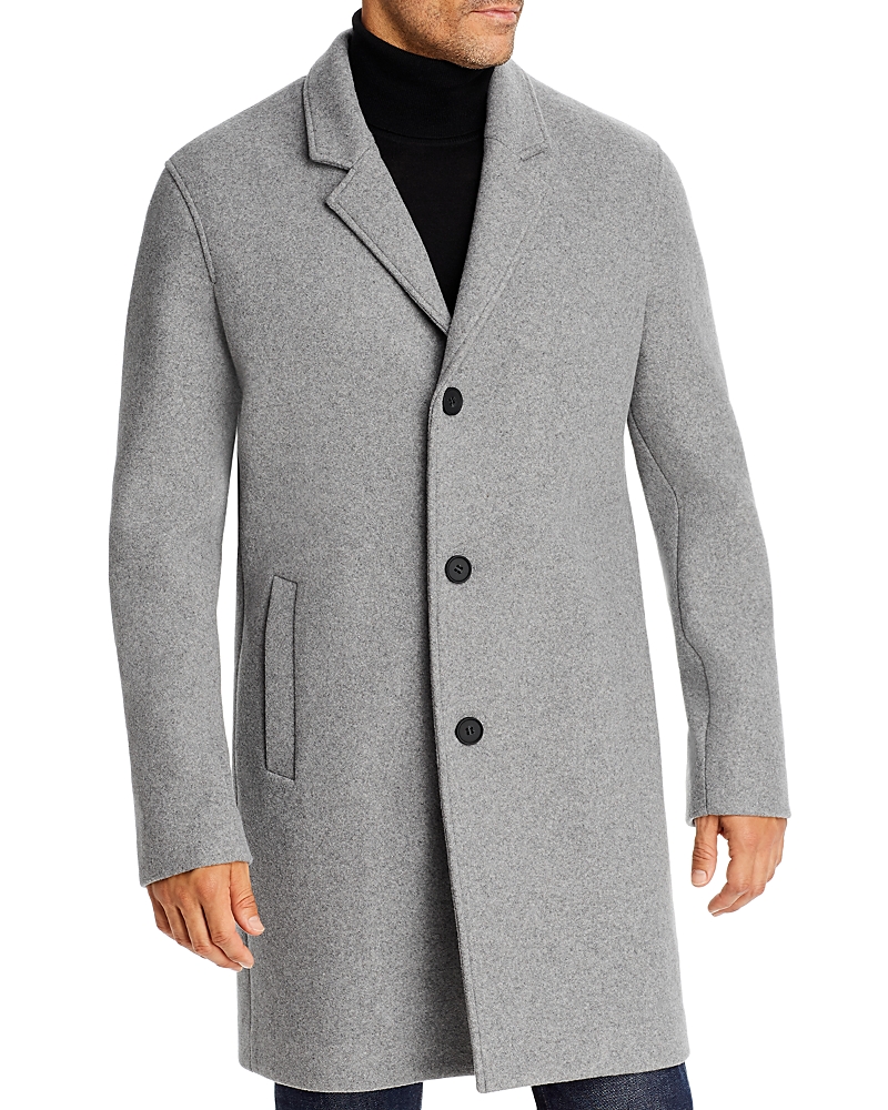 Cole Haan Regular Fit Stretch Wool Coat In Light Gray
