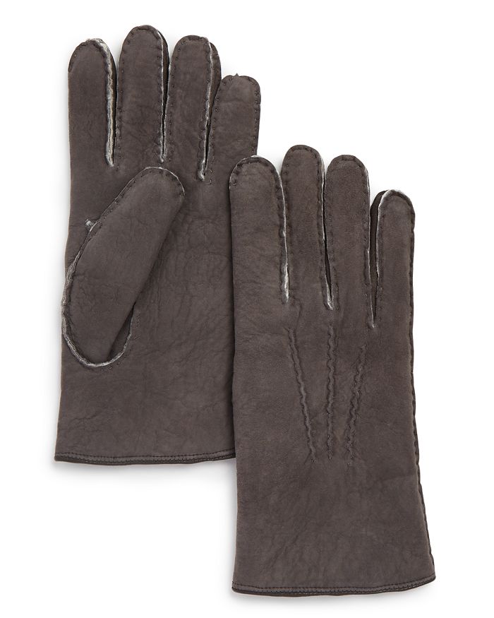 The Men's Store At Bloomingdale's Shearling Gloves In Gray