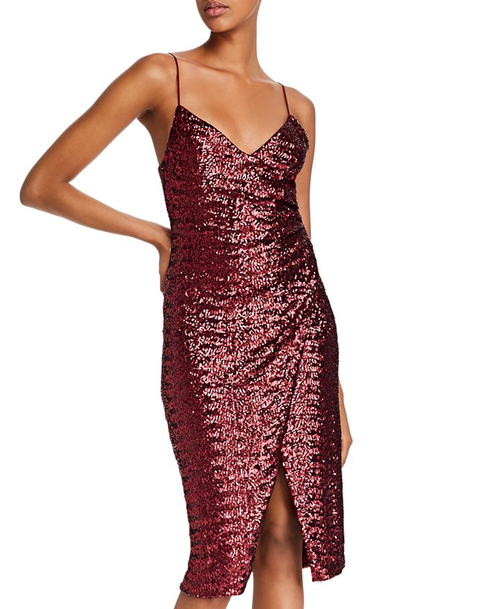 Black Halo Bowery Sequined Sheath Dress - 100% Exclusive In Pinot Noir