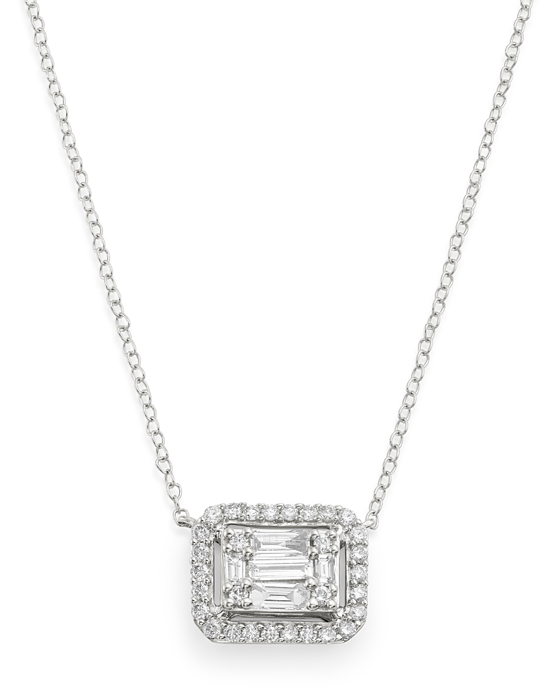 Bloomingdale's Diamond Mosaic Pendant Necklace In 14k White Gold, 0.75 Ct. T. W. - Exclusive In White