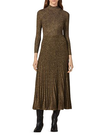 Sandro Orane Metallic Fit And Flare Midi Dress Bloomingdale S