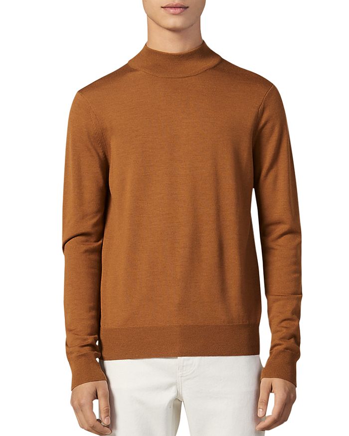Sandro Industrial Slim Fit Sweater In Camel