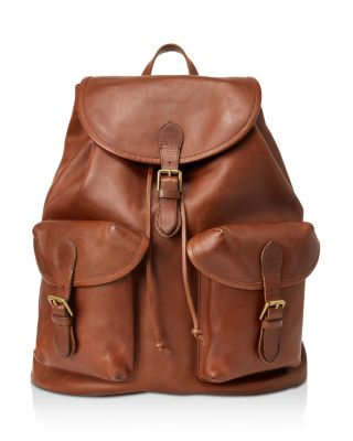 polo backpack leather