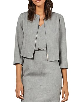 Ted Baker - Micah Cropped Textured Zip-Front Blazer