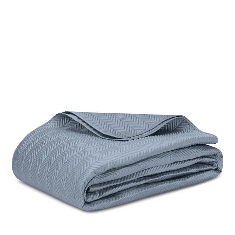 Matouk Netto Quilted Coverlet, King In Hazy Blue