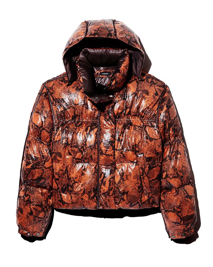 Andersson Bell Emily Reversible Puffer Coat In Brick Python