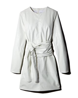 MSGM Abito Croc-Embossed Faux Leather Dress | Bloomingdale's Women