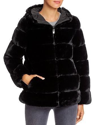 Via Spiga Reversible Hooded Faux Fur, Via Spiga Reversible Faux Fur Hooded Coat