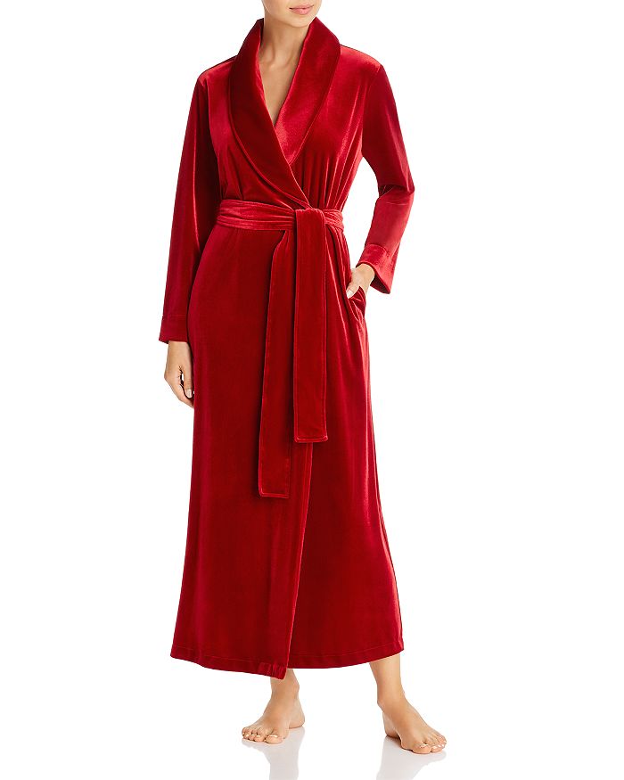 Natori Natalie Velvet Robe In Red