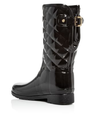 Women's Refined Quilted Gloss Rain Boots