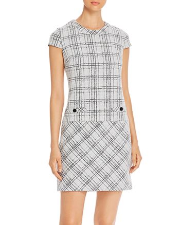 Karl Lagerfeld Paris Plaid Cap Sleeve Knit Dress Bloomingdale S