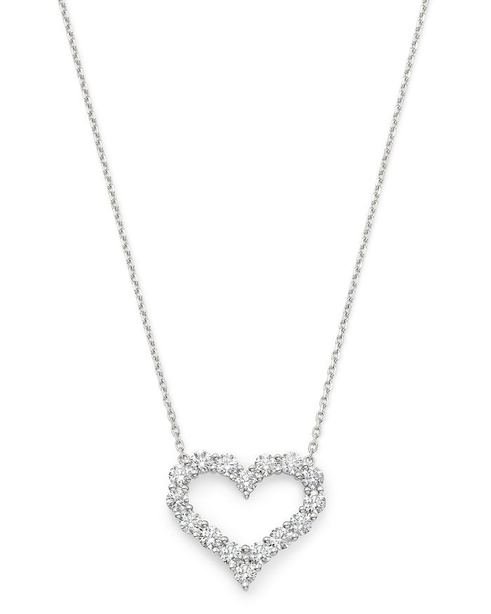 Bloomingdale's Diamond Heart Pendant Necklace In 14k White Gold, 1.50 Ct. T.w. - 100% Exclusive