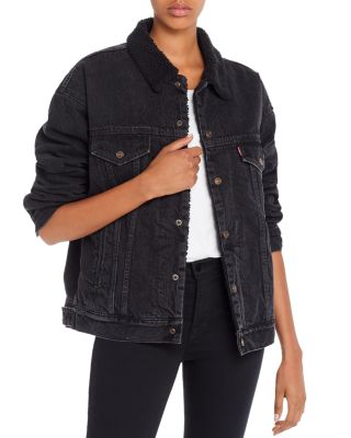 levi's dad sherpa trucker jacket black