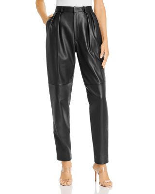 David Koma Pleated Leather Pants 