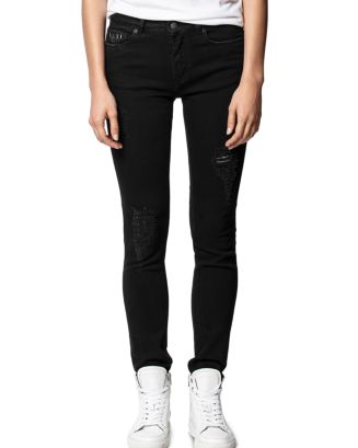 Zadig & Voltaire Eva Grunge Jeans in Black | Bloomingdale's