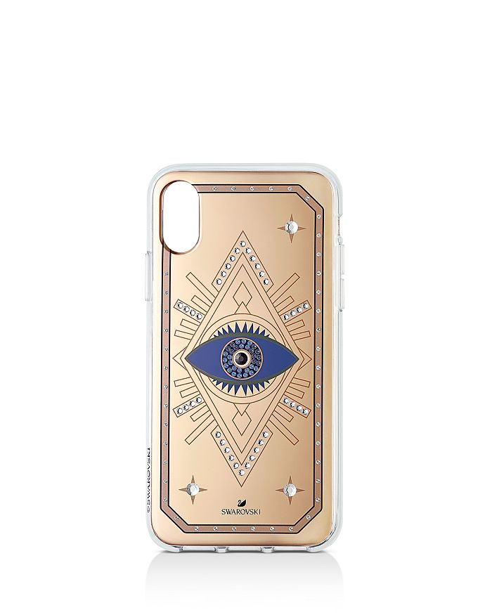 Swarovski Tarot Eye Iphone Case In Rose Gold/blue