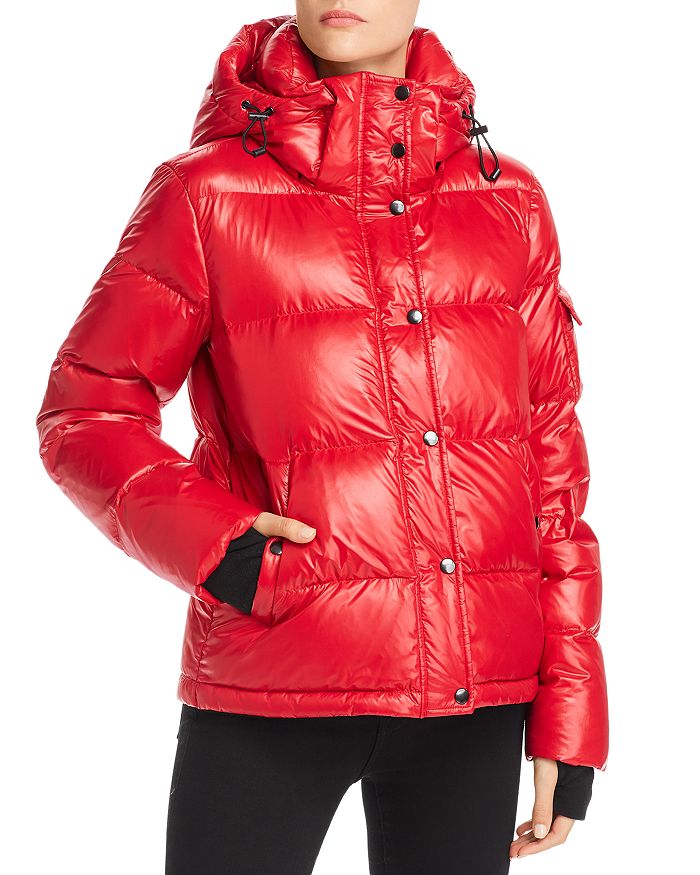 Aqua Glossy Hooded Puffer Coat - 100% Exclusive In Red