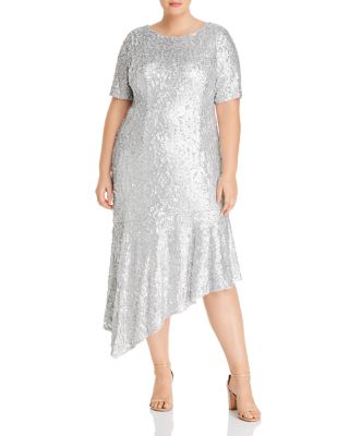 silver dress plus size