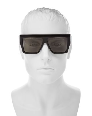 Polarized Flat Top Square Sunglasses, 57mm