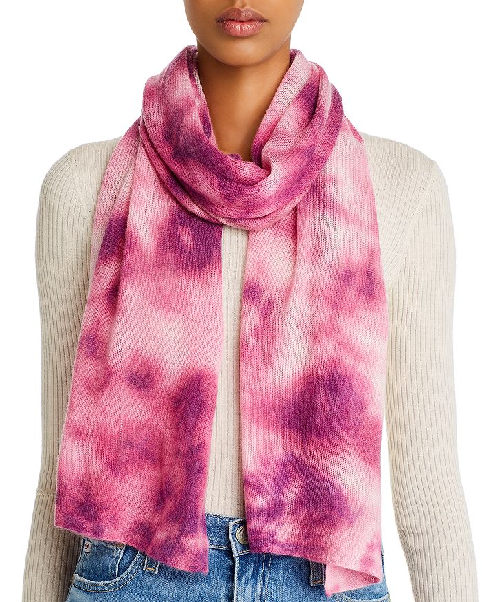 Aqua Cashmere Tie-dye Scarf - 100% Exclusive In Pink/white