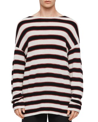 all saints striped sweatshirt