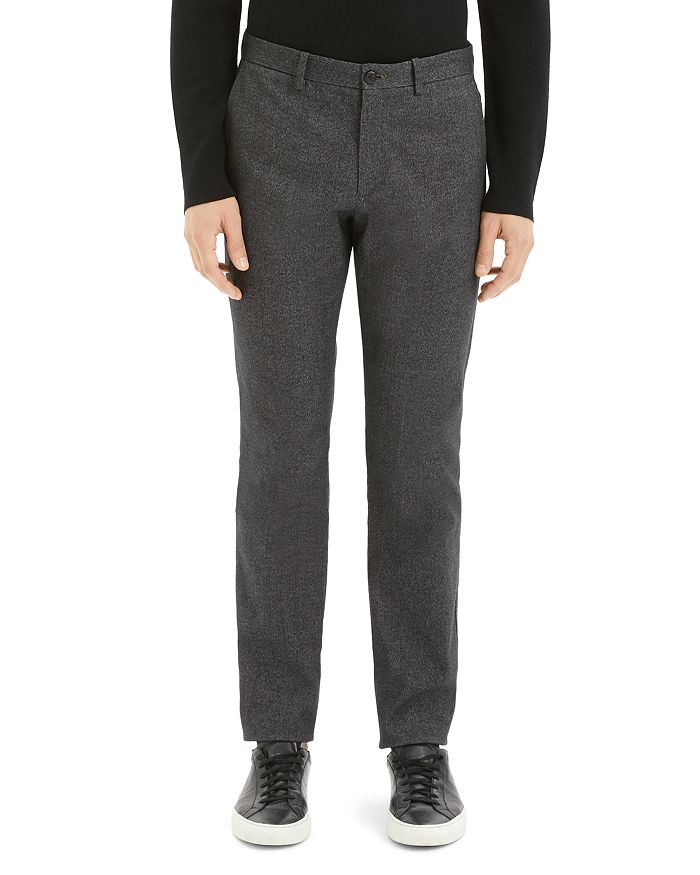 Theory Zaine Stretch Regular Fit Pants In Black Heather