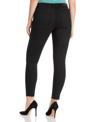 Farrah Mid Rise Raw Hem Ankle Skinny Jeans