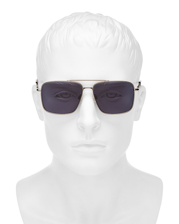 Rag & Bone Men's Brow Bar Aviator Sunglasses, 57mm In Dark Ruthenium ...