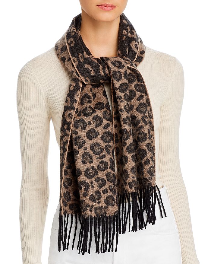 C by Bloomingdale's Cashmere - Leopard Cashmere Scarf - 100% Exclusive