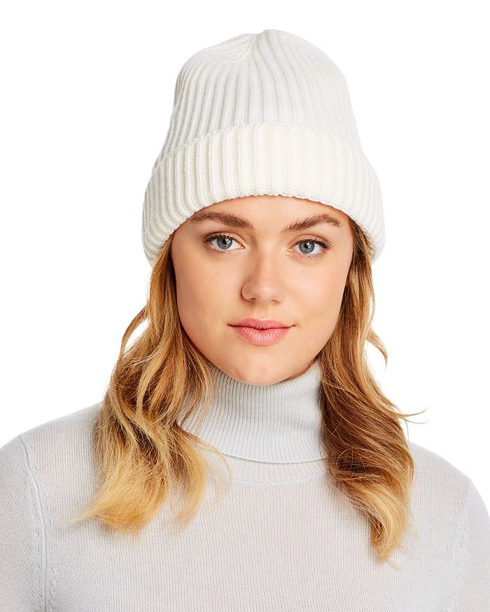 Aqua Ribbed Cuff Hat - 100% Exclusive In White