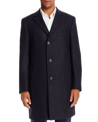 Jack Victor Melange Solid Wool Regular Fit Topcoat | Bloomingdale's