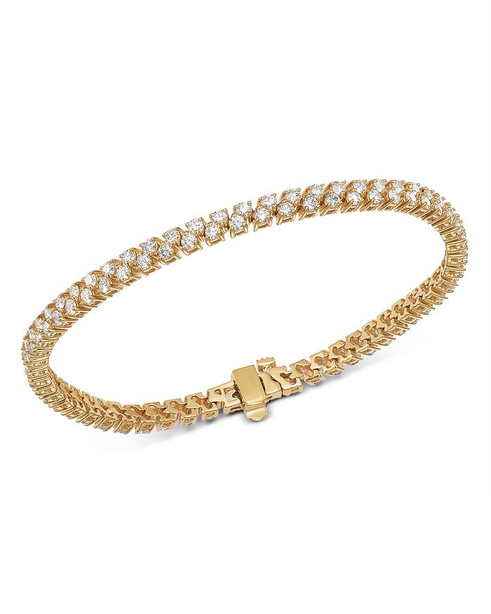 Bloomingdale's Diamond Double-row Tennis Bracelet In 14k Yellow Gold, 3.50 Ct. T.w. - 100% Exclusive In White/gold