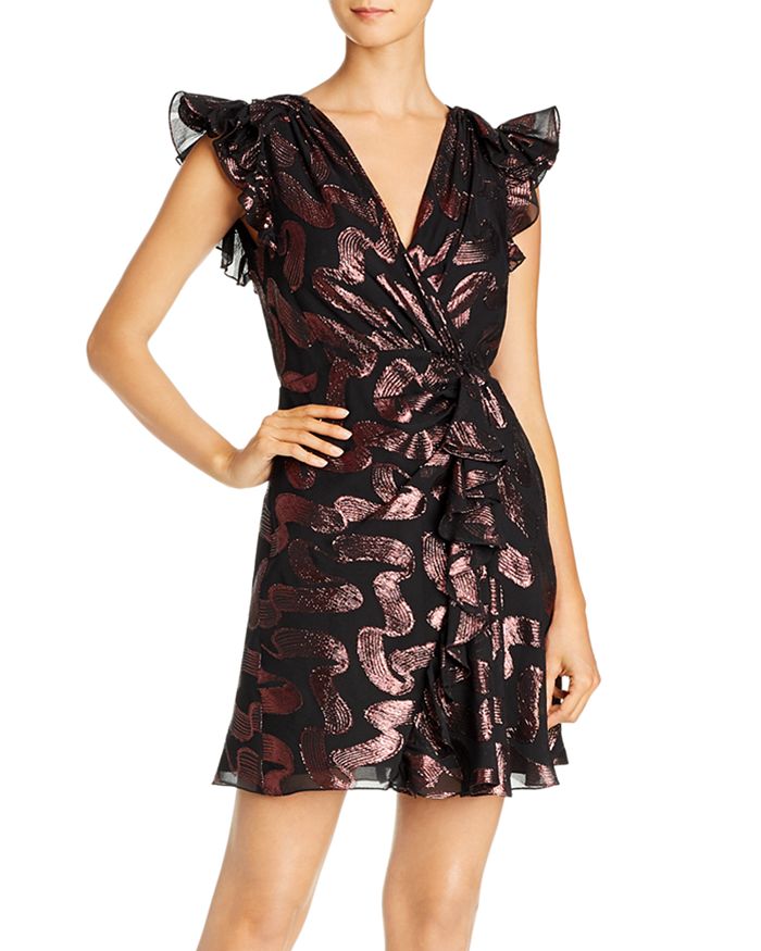 贅沢屋の Metallic Taylor Rebecca Jacquard Black In Dress Chiffon Silk 水着