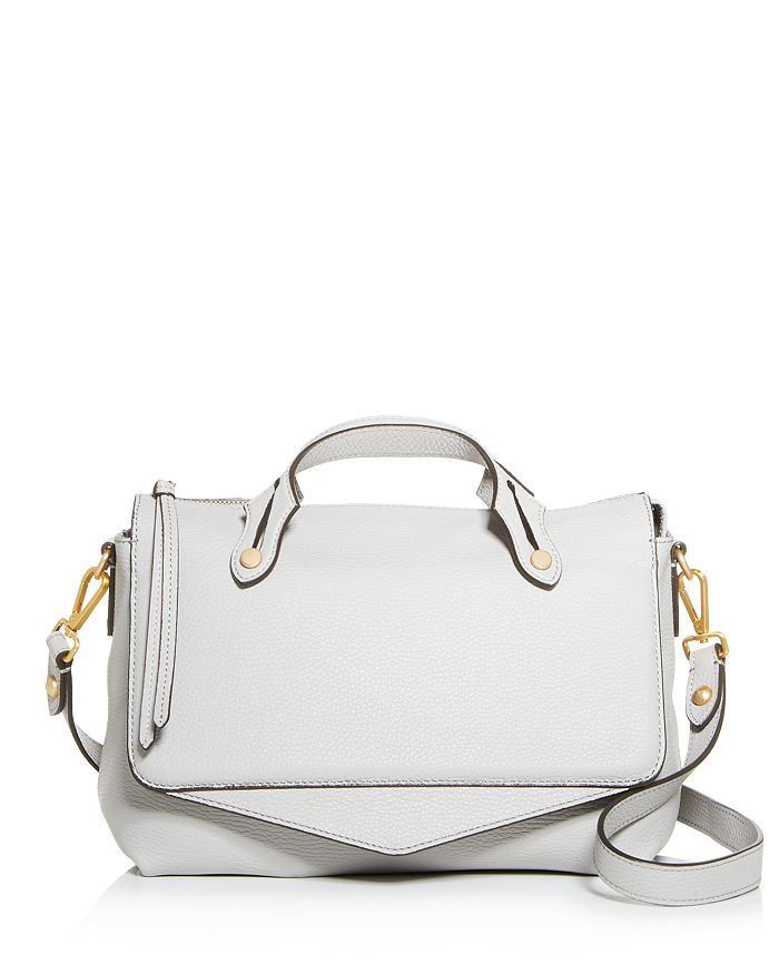 Annabel Ingall Franca Leather Satchel In Smoke/gold