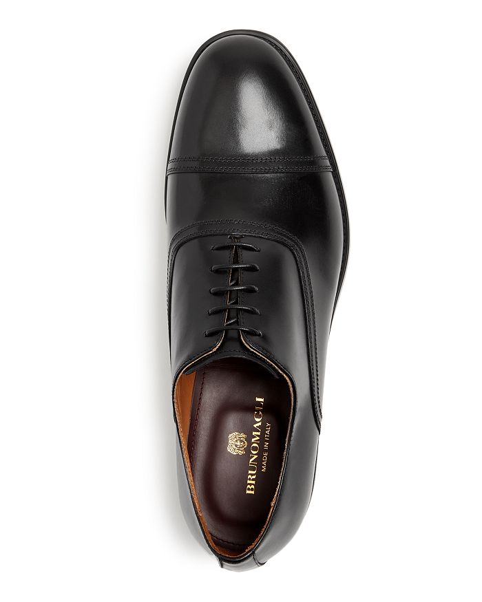 Shop Bruno Magli Men's Butler Leather Cap-toe Oxfords In Black