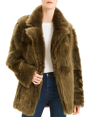 Theory Toscana Reversible Shearling And Leather Coat In Olive Green