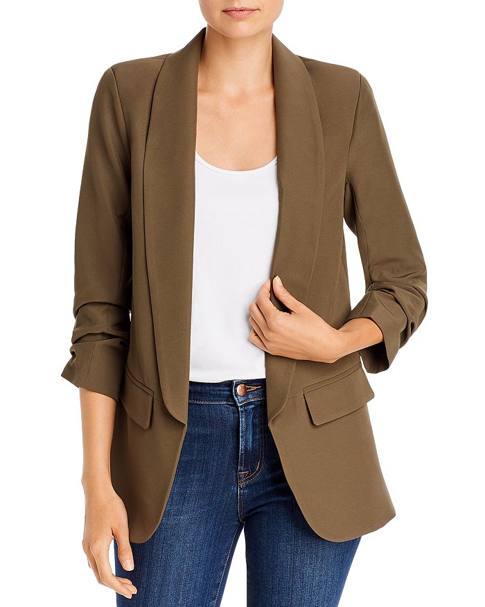 Aqua Ruched-sleeve Blazer - 100% Exclusive In Olive
