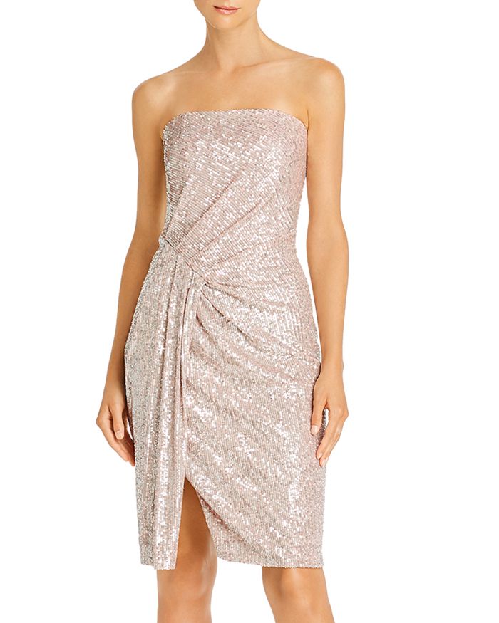 Black Halo Domino Sequin Strapless Cocktail Dress Bloomingdale s