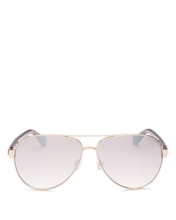 kate spade new york - Women's Geneva Brow Bar Aviator Sunglasses, 59mm