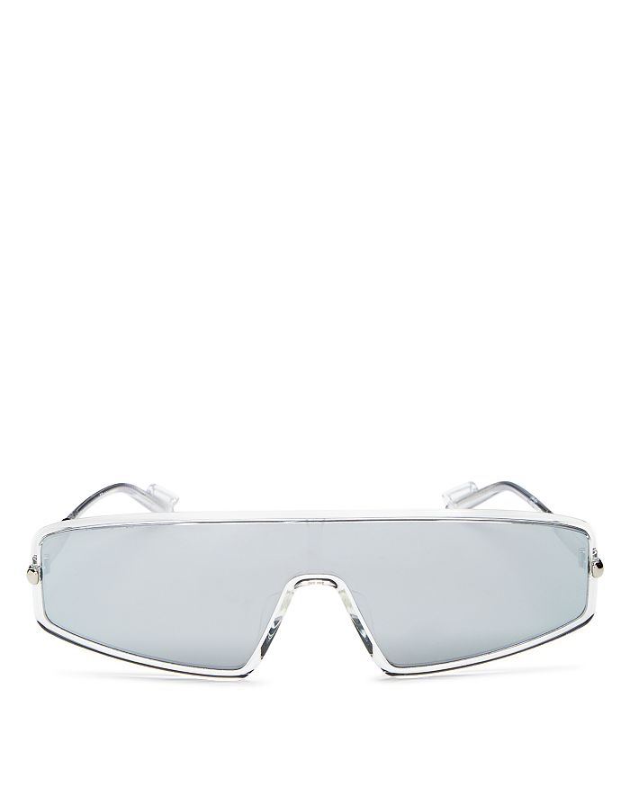 Dior Mercure Shield Sunglasses, 144mm In Crystal/gray Silver Mirrored