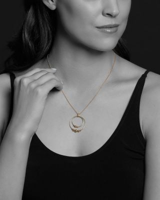 18K Yellow Gold Caviar Gold Rolo Chain Pendant Necklace, 16"-18"