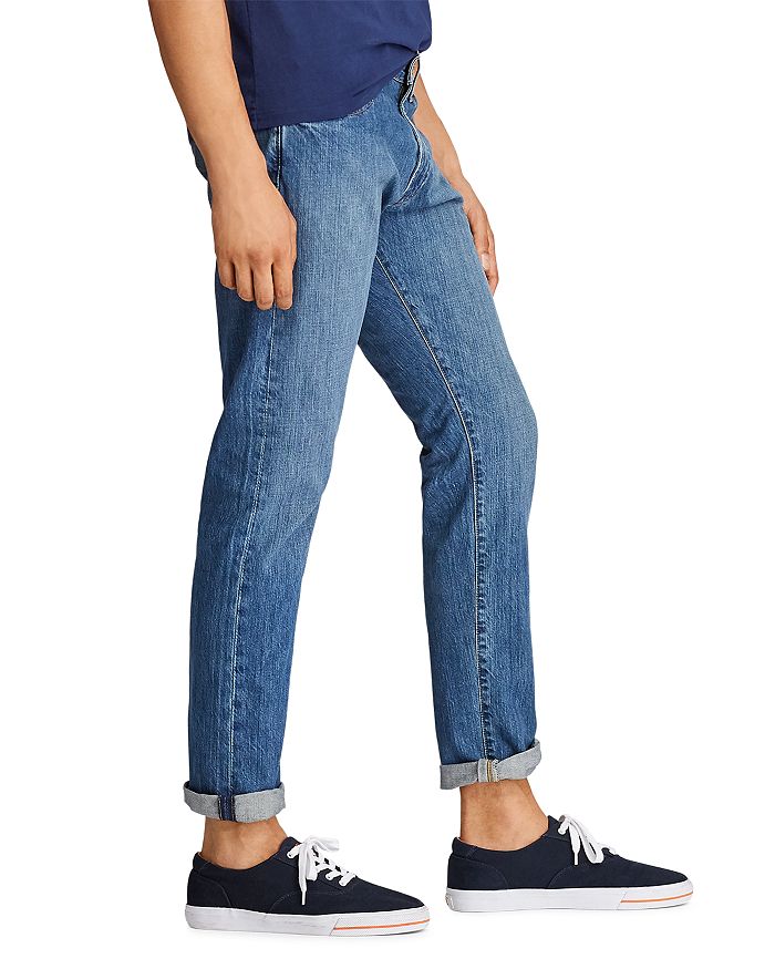 Shop Polo Ralph Lauren Varick Slim Straight Jeans In Medium Blue