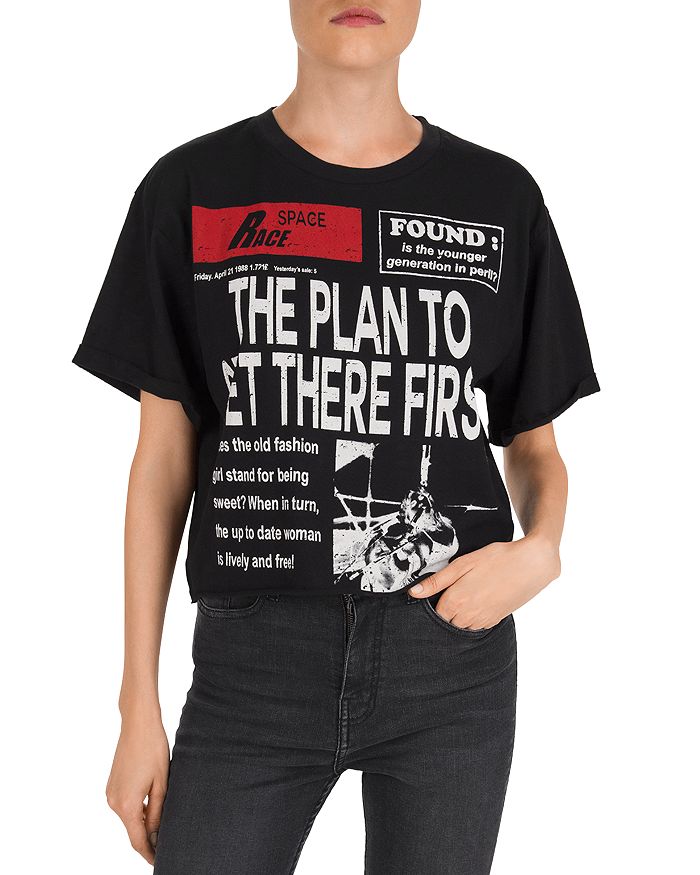 THE KOOPLES THE PLAN TO GET THERE FIRST NEWSPAPER-INSPIRED GRAPHIC TEE,FTSC19004K